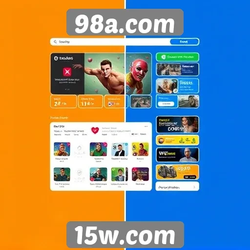 Evolução da interface do usuário em 98a.com